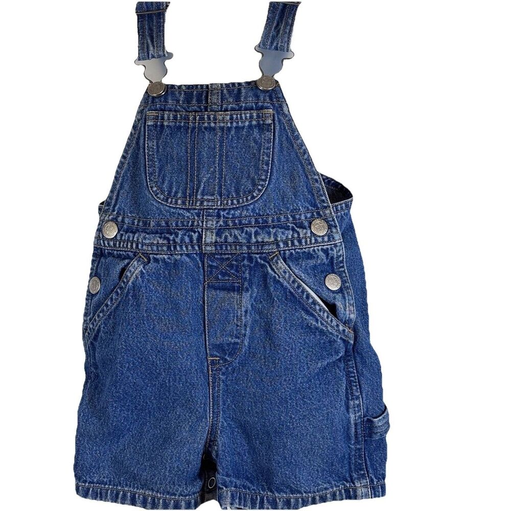 Faded Glory Denim Short Overalls 12 M Blue Vintage Toddler Farmcore Y2K Kidscore